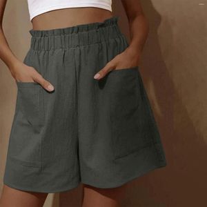Shorts pour femmes été mode coton lin couleur unie pantalons décontractés pyjamas en soie pour femmes ensemble acier femmes Bikini avec