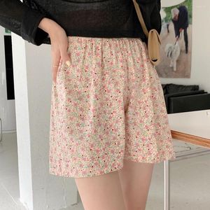 Damesshorts Zomerbloemenslaap voor dames Katoenen dunne pyjama-ondergoed Comfort Elastische taille Nachtkleding Bodems Nachtbroek