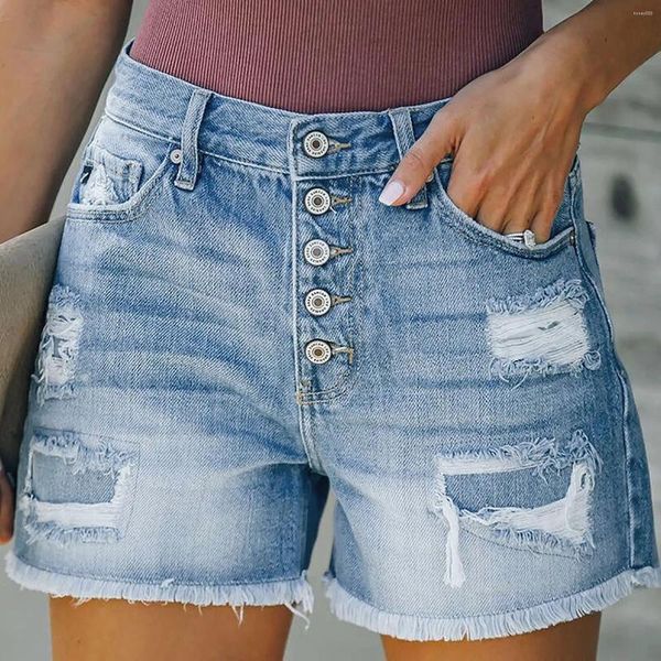 Shorts pour femme Jeans d'été pour femmes Sexy taille haute Slim trou pantalon vieux style cassé Denim pantalons Streetwear