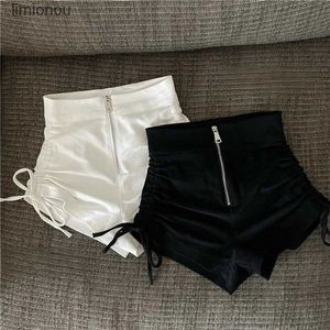 Damesshorts Zomer Shirring Design Shorts Dames Skinny Koreaanse Mode Clubwear Effen Vrouwelijk Eenvoudig Sexy Dames Hotsweet Rits HarajukuC243128