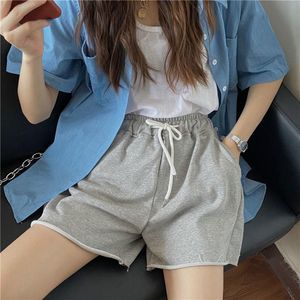 Dames shorts zomer dames bodybuilding tieners bf harajuku wide-pijzige baggy trekkoord korte broek chic eenvoudige all-match jogger outswear