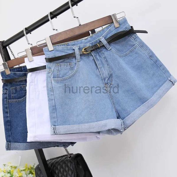 Short féminin Summer Vêtements Femmes hautes jeans courts coton pour femmes lâches pantalons larges shorts de butin denim 2023 Nouveau D240426