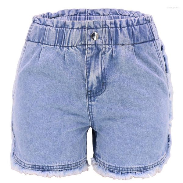 Shorts pour femmes été femmes Denim décontracté taille élastique jean court femme lavé taille moyenne dames faire la navette