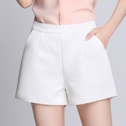 Dames shorts Summer Women Koreaanse stijl hoge taille losse shorts kantoor dame mode solide wide been shorts spodenki damskie mujer y01 230325
