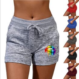 Shorts pour femmes d'été Shorts sans couture pour femmes Kiss Lip Pattern Workout Respirant Séchage rapide Fitness Pantalon court Sexy Beech Boardshorts Femme 230603