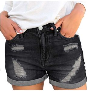 Pantalones cortos de mujer Pantalones cortos de verano para mujer Pantalones cortos de estilo de brida con agujeros de moda Pantalones vaqueros de mezclilla andrajosos Pantalones De Mujer P230606
