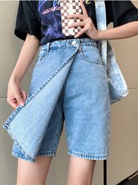 Damesshorts Surmiitro S5XL Plus Size Denim Rok 2023 Zomer Koreaanse mode High Taille Pants Jeans Vrouw 230325