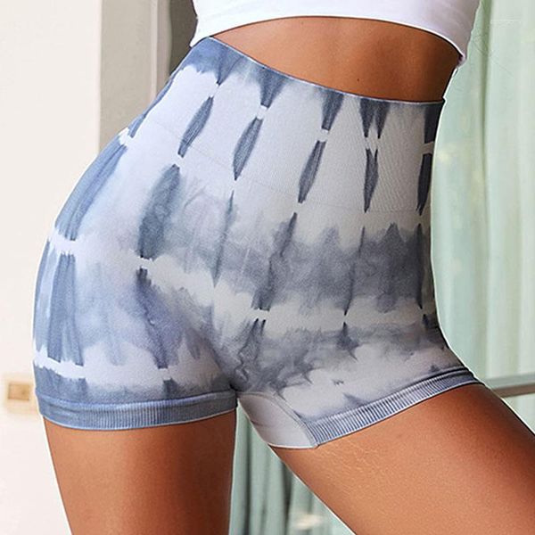 Pantalones cortos de mujer Tie-dye Yoga Medias de cintura alta Sin rastro Deportes Fitness Ciclismo Verano Gimnasio Mujer 2023