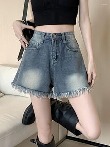 Short femme TIGENA taille haute Denim femmes 2023 été mode coréenne grande taille gland bouton poches jean femme pantalon court