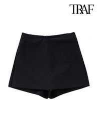 Dames shorts traf dames mode met asymmetrische tailleband shorts rokken vintage hoge taille rug zipper vrouwelijke skort mujer 230413