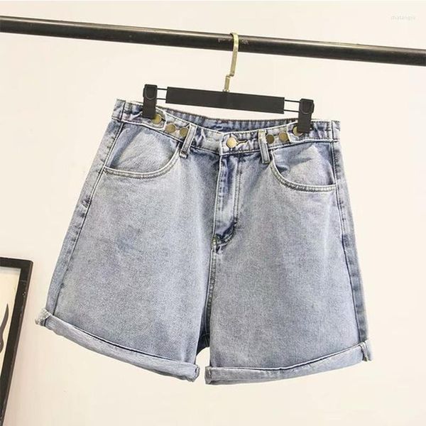 Shorts pour femmes tendance belle été femmes vintage streetwear jambe large bleu denim décontracté femme taille haute lâche jean noir