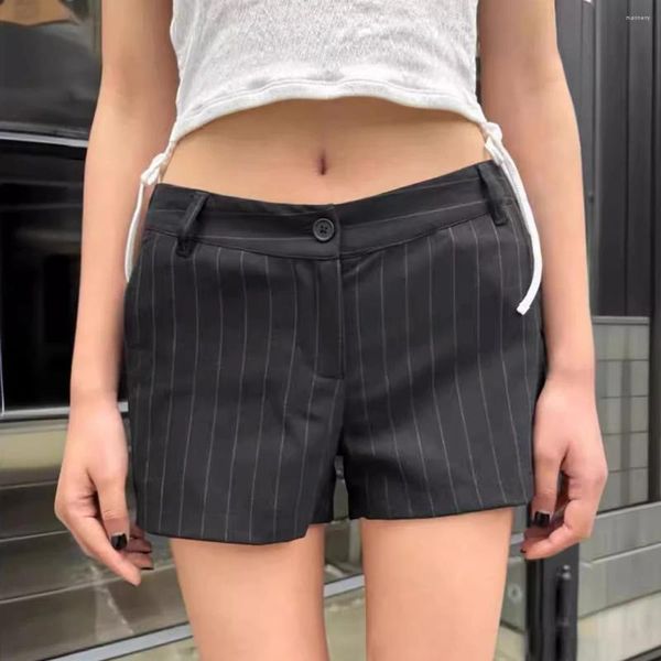 Cortos de mujer líneas verticales para mujeres Fashion de la cintura alta tendencia a las chicas skort jóvenes y2k pantalón corto ropa de verano 2024