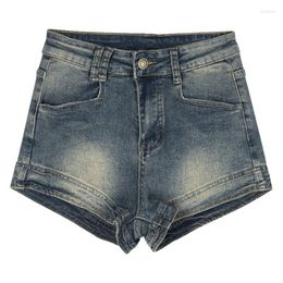 Damen Shorts Vintage Hellblau Denim 2023 Sommermode Hohe Taille A-Linie Kleidung Jeans