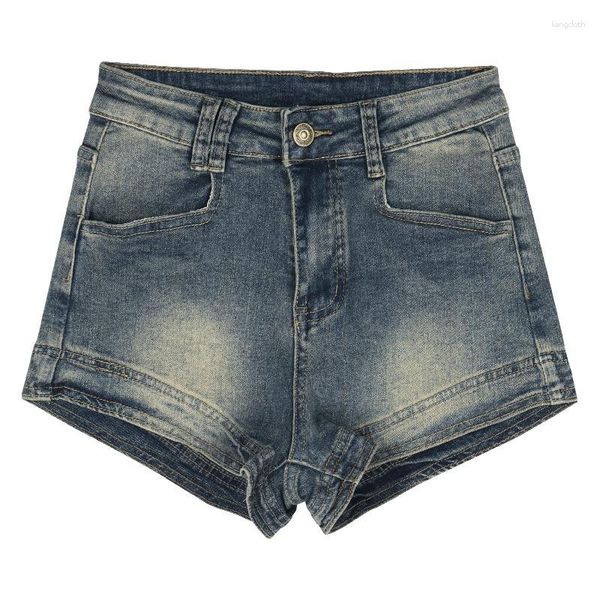 Short femme Vintage bleu clair Denim 2023 été mode taille haute a-ligne vêtements jean