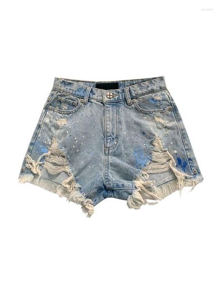 Shorts pour femmes Vintage Femmes Déchiré Gland Bleu Denim Été Taille Haute Large Harajuku Style Coréen Casual Pantalon Court Lâche 2023