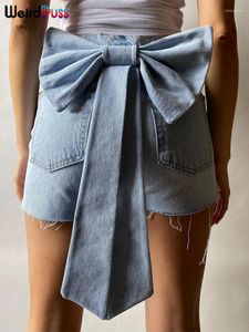 Short féminin bizarre chat denim femme été sexy arc appliques poches pancartel trim