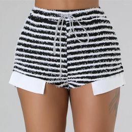 Shorts voor dames rare poes Hairy Side Split Women Zebra Print Skinny Lace Up 2023 Fashion Wild Casual Streetwear Elastic Mini Bottoms