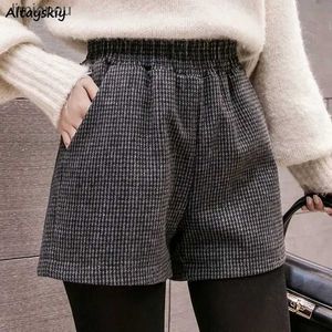 Damesshorts Wintershorts Dames Temperament Plaid Dikker Warm Dames Harajuku Basic Hoge taille Elastisch Zacht ontworpen StreetC243128