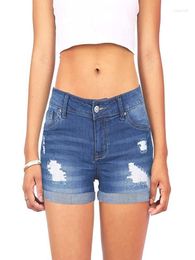 Short femme Womail femme taille basse lavé déchiré trou court Mini jean Denim dame été décontracté quotidien J16