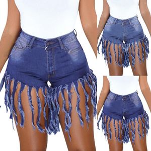 Shorts pour femmes marque de mode pour femmes Vintage gland Rivet taille haute jean court Sexy glands brossé Denim femme