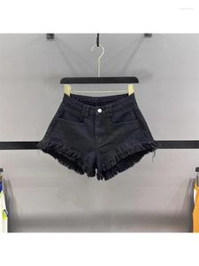 Shorts Femmes Femmes Noir Gothique Mini Denim Mode Streetwear Taille Haute Jeans Y2k Coréen Harajuku 2000s 90s Vêtements Esthétique