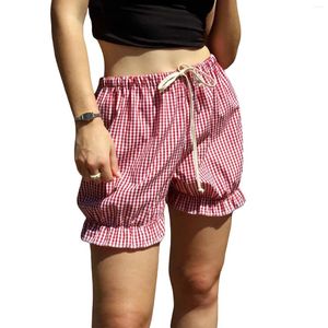 Short féminin Femmes Blooders 2024 Plaid à la mode volants à crampons Pantalons courts d'été Casual confortable Streetwear Tenues