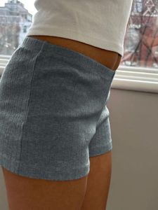 Pantalones cortos para mujer Mujeres Casual Hogar Color Sólido Rejilla Rayada Cómoda Cintura Elástica Verano Atlético