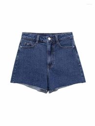 Dames Shorts Dames Chic Mode Hoge Taille Denim Casual Basic Skorts Vintage Zijzakken Rits Vrouwelijke Mujer 7147/023
