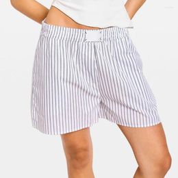 Dames shorts vrouwen comfortabele slaap pyjama streep print elastische taille losse zomer casual bottoms chic mode lounge boksers broek