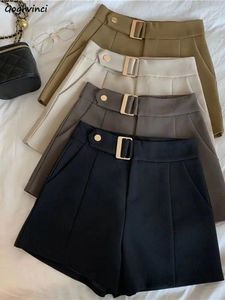 Shorts pour femmes Femmes Élégant Style coréen Bureau à la mode Simple Taille haute Tout-match Mature Tendre Dames Printemps Pure Color Design