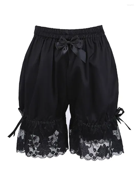 Pantalones cortos para mujeres góticos lolita calabaza verano banda elástica de elástica encaje floral pura sexy corta streetwear