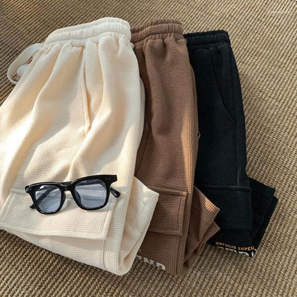 Pantalones cortos para mujer Mujeres Harajuku All Match Cargo Pantalones Moda de verano Japonés Casual Preppy Pierna ancha Cinco puntos Pantalones de chándal sueltos rectos