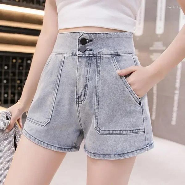 Shorts pour femmes Femmes Taille Haute Taille Plus Taille Jeans Summer Fashion Denim Coton Big Pocket Splicing Dames Skinny Sexy Super Short Jean