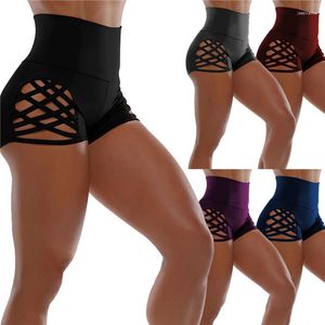 Shorts pour femme Femmes Leggings High Wasit Creux-Out Entraînement Sécurité Culotte Sport Fitness Ultra Gym Porter Bon Élastique