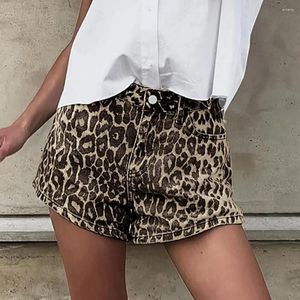 Short féminin Femmes Leopard Imprimé haut taille des poches latérales d'été slim fit Lady court pantalon Party Club datation mini