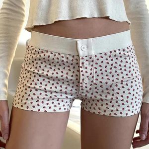 Short féminin Femme Button Lounge Patch Floral Imprimé y2k Low Rise Sexy Micro Pajama Bottoms Mignon Sleep