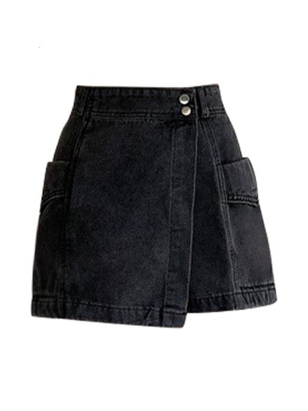 Shorts pour femmes Shorts en jean gothiques noirs pour femmes Casual Summer Harajuku Fashion Jeans Shorts Y2k Loose Vintage Wide Leg Cowboy Short Pants 230616