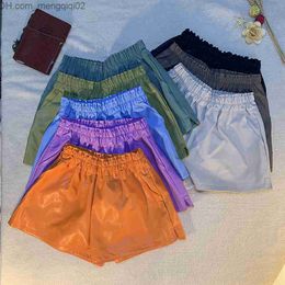 Shorts pour femmes Shorts pour femmes LJSXLS Haute Qualité Taille Élastique Large Jambe Poche Automne Hiver Coréen PU Cuir Casual Femme 230301 Z230704