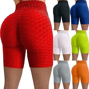 Dames Shorts Vrouwen Sexy Push Up Yoga Shorts Effen Naadloos Fitness Sport Leggings Jacquard Elastisch Sneldrogend Plus Size Running Tights 230717