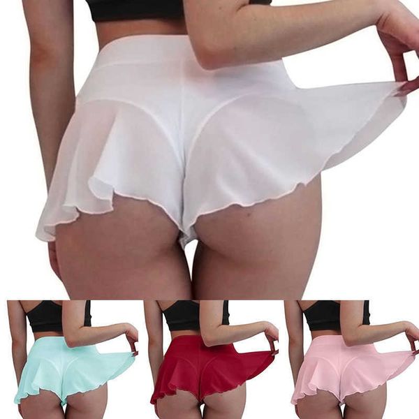 Pantalones cortos para mujer Pantalones cortos deportivos sexy para mujer Falda de tenis Gimnasio Corto Cintura alta Falda de baile Pantalones cortos Pantalones cortos Pantalones cortos anti-vaciados Chica Tanga sexy AA230508