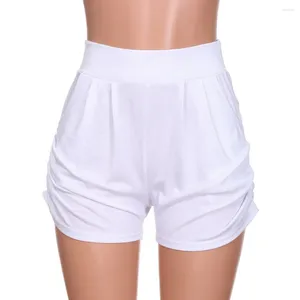 Pantalones cortos de Mujer de Color sólido Casual de cintura alta Mini pantalones cortos Pantalones Mujer Primavera Verano playa sueltos cómodos Cortos