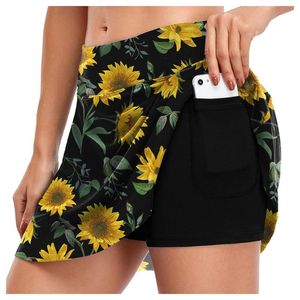 Dames shorts dames sport sport sporten innerlijke skorts elastic met zakken tennisrokken broek dames