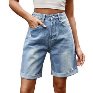 Dames shorts vrouwen rechte tube om oude rollende rand vijf punt casual Jean pyjama broek jurk te maken voor 18