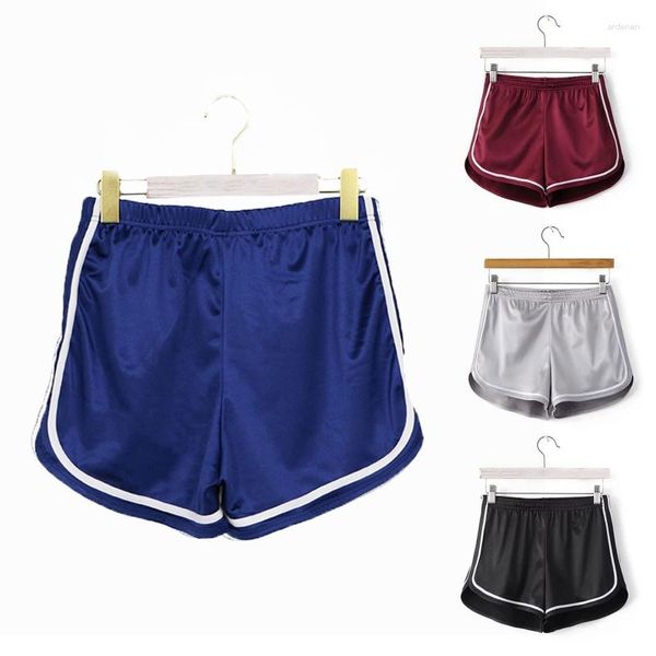 Pantalones cortos para mujeres para mujeres Summer alta cintura danza de yoga sexy botín retro delfín dobladillo sólido sólido entrenamiento de gimnasio corriendo mini