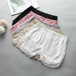 Shorts pour femme Femmes été côté dentelle Shorts de sécurité solide doux lâche élastique pantalon court dames Anti-marche Boxer slips sécurité BotL24313