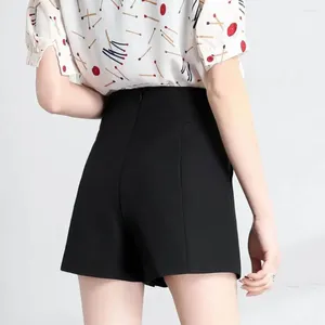 Dames shorts vrouwen zomer stijlvolle plus size met hoge taille verborgen ritssluiting sluiting zakken voor pendelen
