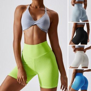 Shorts pour femmes femmes Yoga haute élastique coupe ajustée sans couture tissage jacquard vêtements de sport dames entraînement pantalons courts pantalons vêtements d'exercice