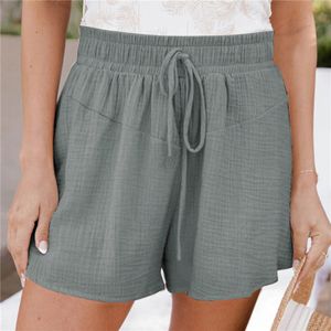 Dames shorts dames casual zomer elastische taille comfortabele trekkoord detail strand shorts 4 230418
