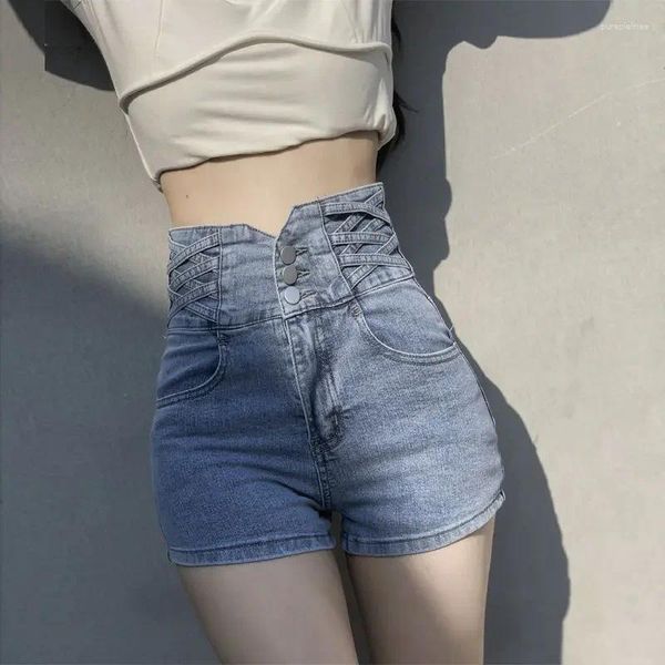 Short féminin Jean femme pantalon court en coton pour les femmes à porter une taille haute denim denim booty skinny design sexy de style coréen élégant xl