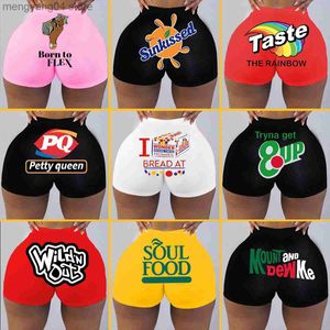 Damesshorts Dames Sexy Booty Shorts Rainbow Gedrukt Sport Workout Hotpants Grote maten Zomer Bodycon Clubwear Stretch Slim Snack Shorts T230603